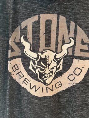 Vintage Stone Brewing Hoodie Mens L Gray Zip Up Sweatshirt Beer Brew Y2K Grunge